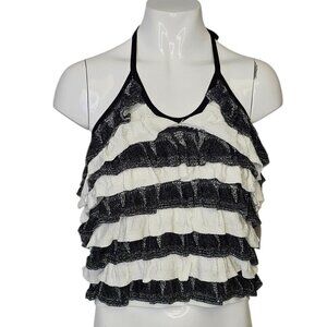 Anthropologie Maeve Halter Sweater Ruffle Layer Tank Size Large NWT Stretch Knit